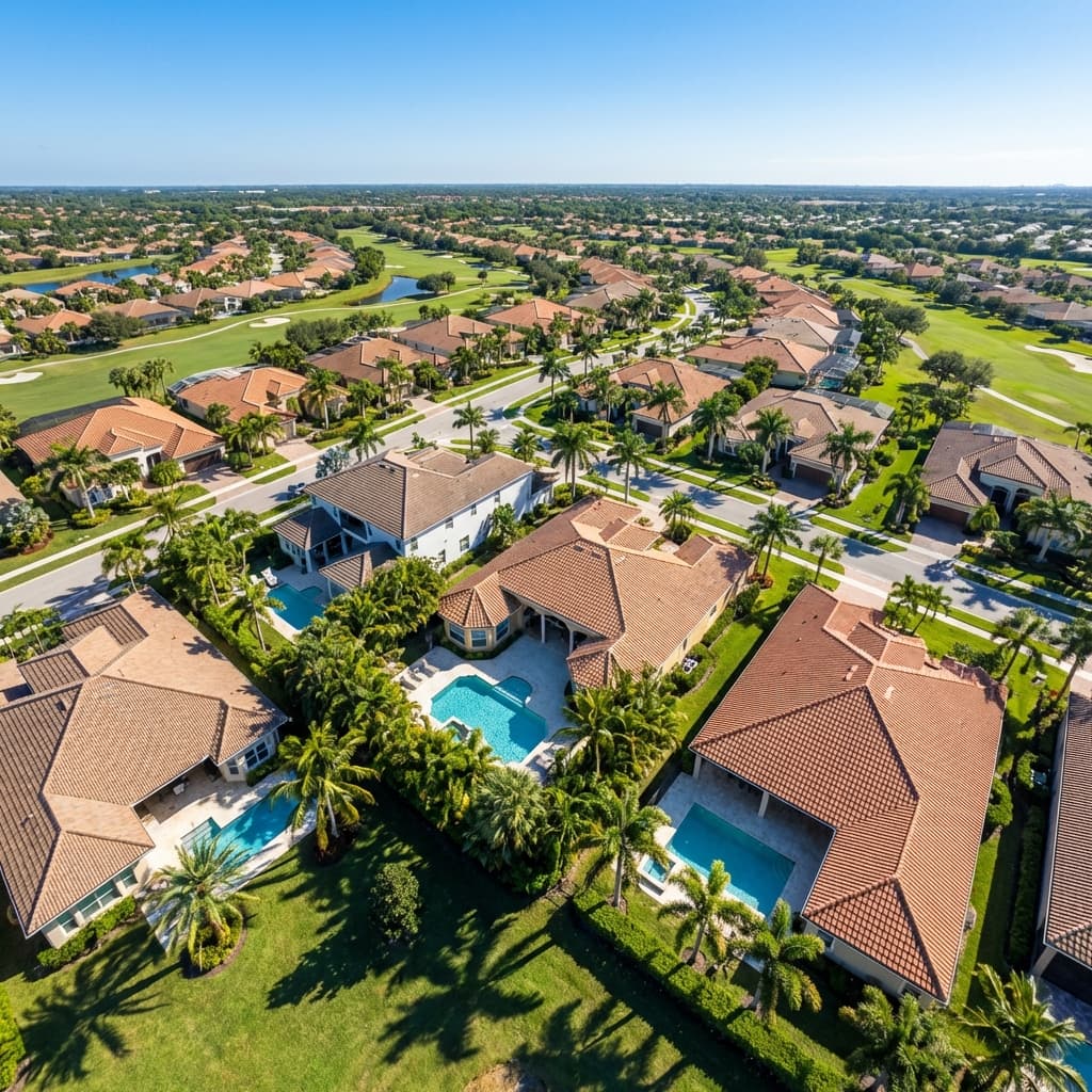 Aerial view of Florida residential community